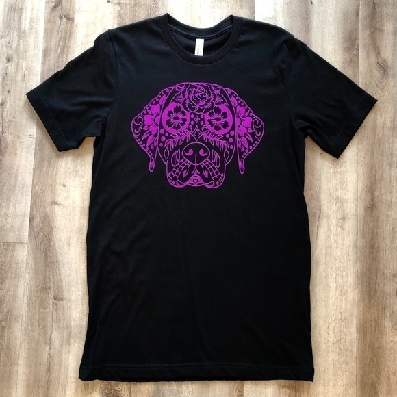 DOG T shirt, Dog Graphic Tee Shirt, Metallic Purple, Size M, New Without Tags - Picture 4 of 7